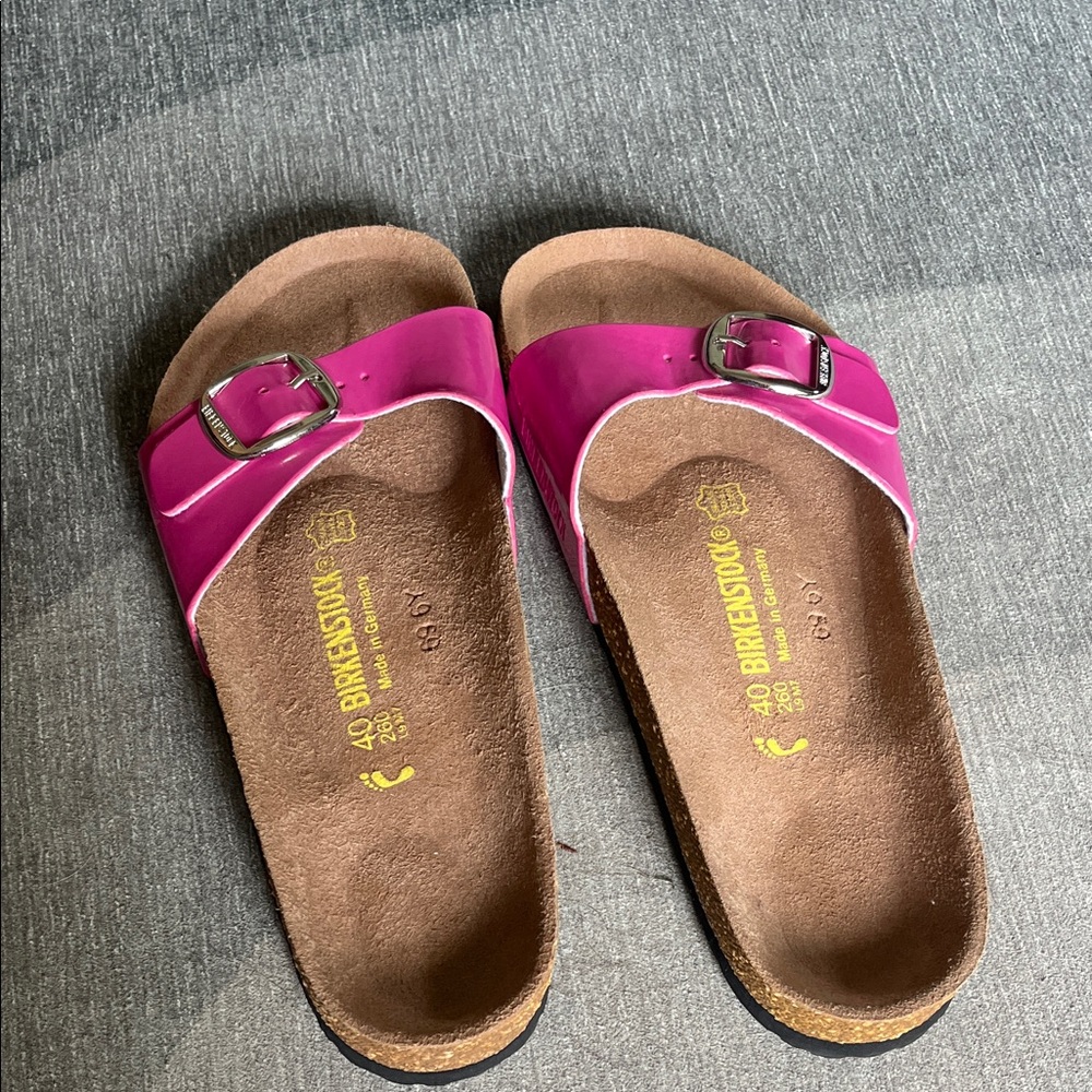 Hot pink Birkenstock Madrid sandals